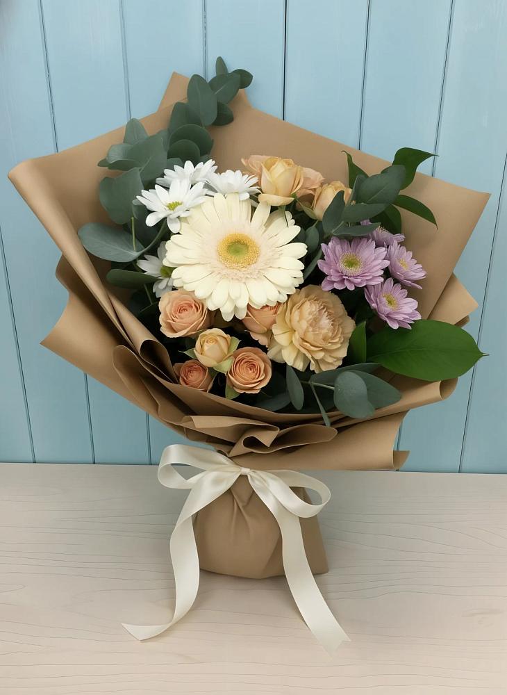 Букет цветов из: Герберы и Хризантемы в Менделеевске
