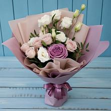 Букет цветов из:  Розы и Лизиантусы #REPLACE_PRED# Менделеевске