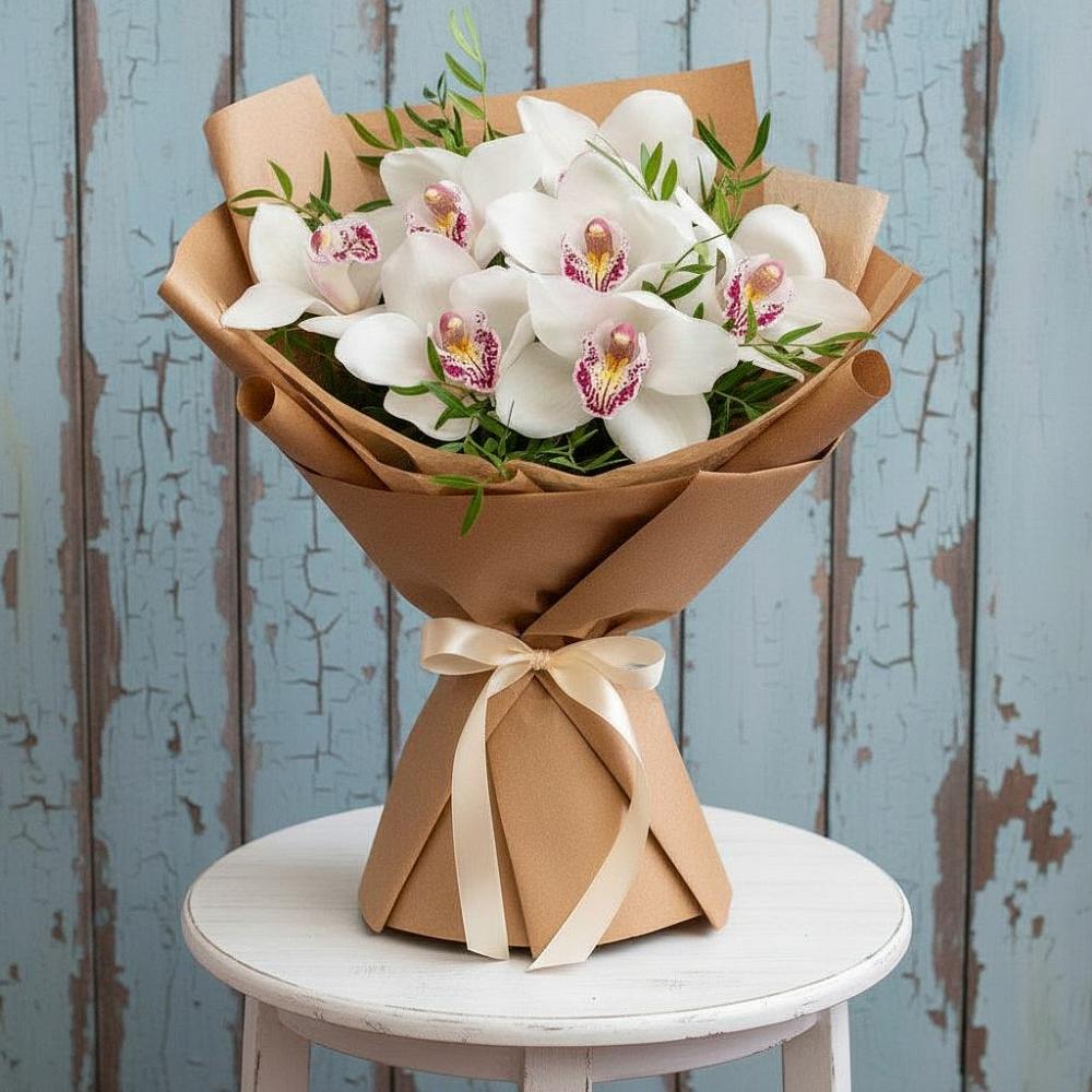 Букет цветов из: Орхидеи и Розы в Менделеевске