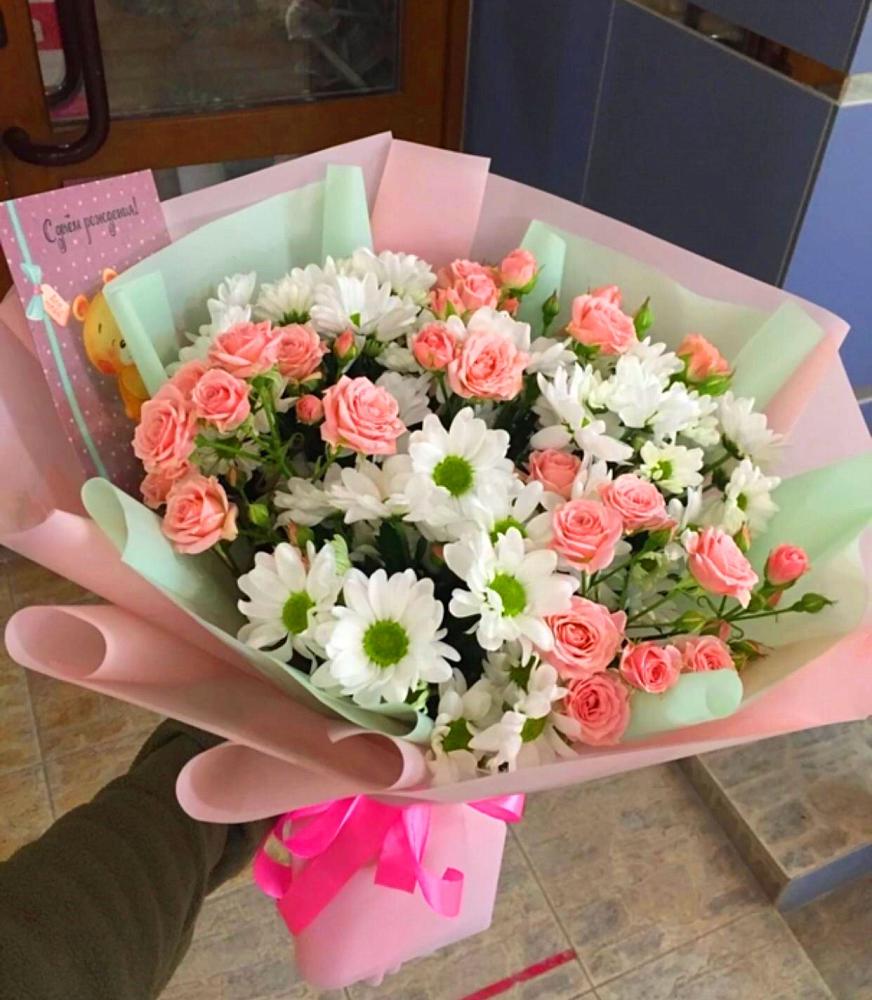 Букет цветов из: Розы и Хризантемы в Менделеевске