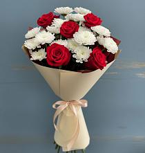 Букет цветов из:  Розы и Хризантемы в Менделеевске