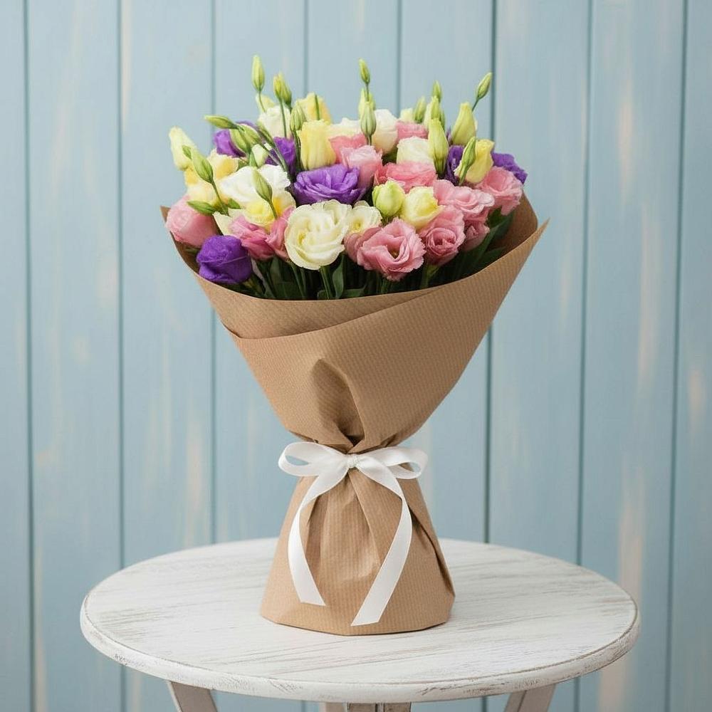 Букет цветов из: Лизиантусы в Менделеевске