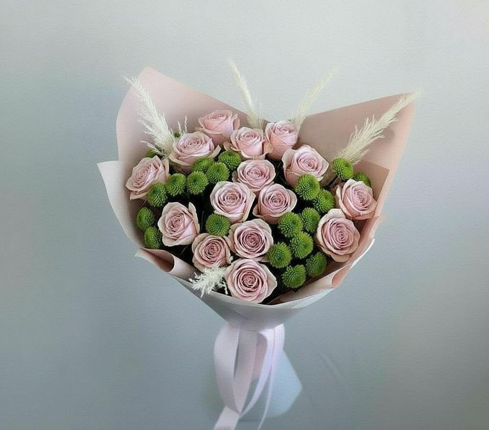 Букет цветов из: Розы и Хризантемы в Менделеевске