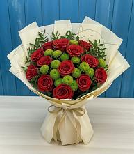 Букет цветов из:  Розы и Хризантемы в Менделеевске