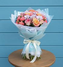 Букет цветов из:  Хризантемы и Розы в Менделеевске