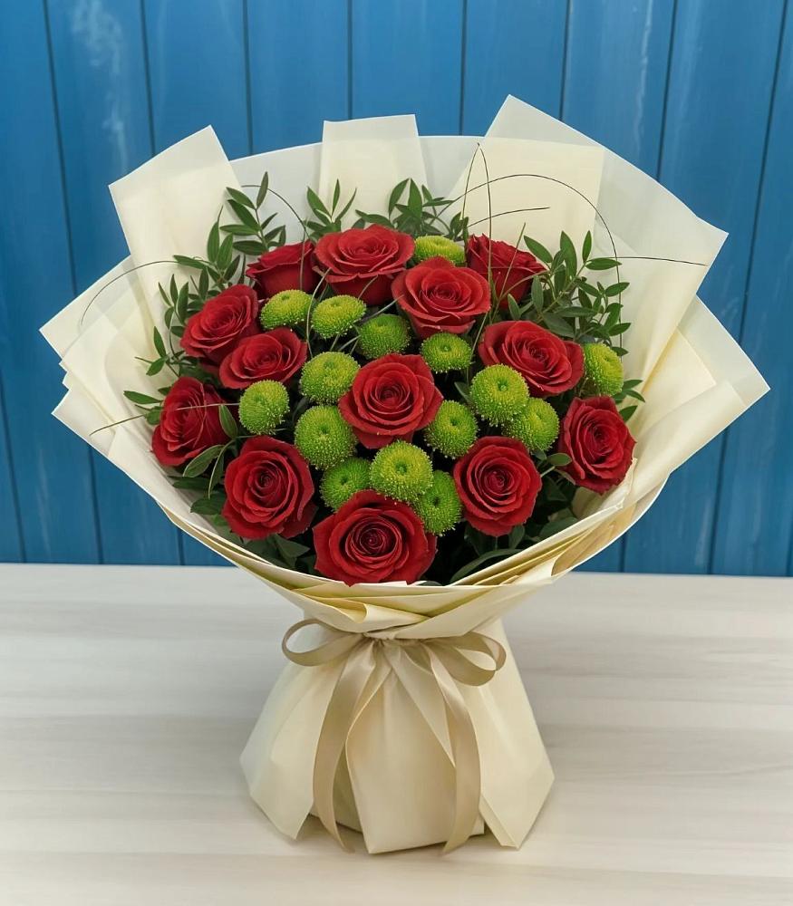 Букет цветов из: Розы и Хризантемы в Менделеевске