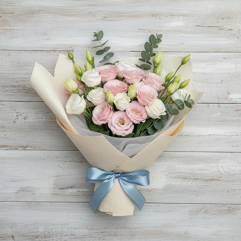 Букет цветов из: Лизиантусы в Менделеевске